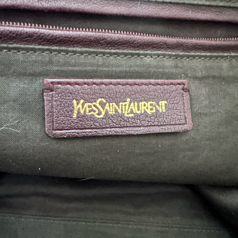 Yves Saint Laurent Vintage Top Handle Cabas Chyc Bag Burgundy Leather - Picture 3 of 7